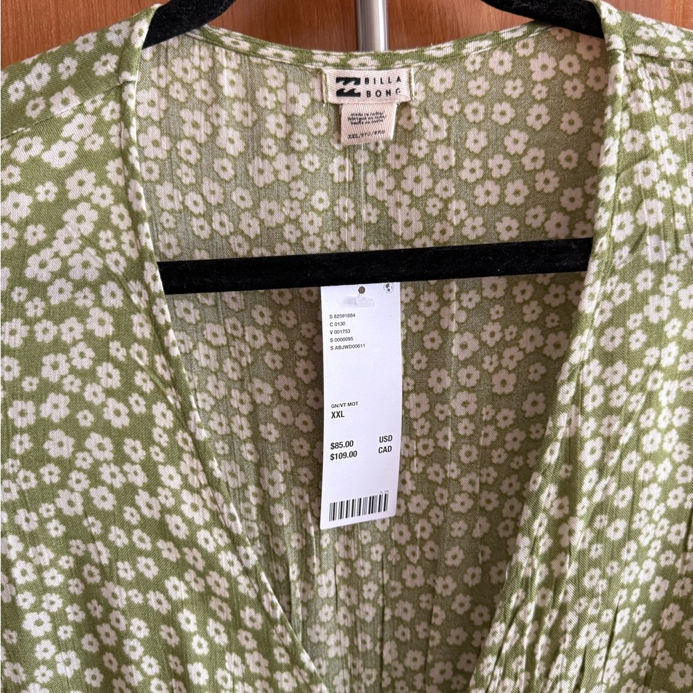 Billabong ditsy-floral button-front midi dress — NWT - Picture 3 of 4